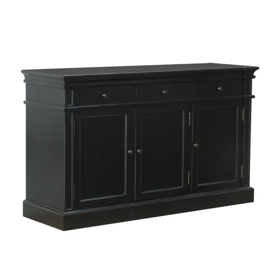 Dressoirs-Hioshop Dressoir Mozart zwart antiek sideboard