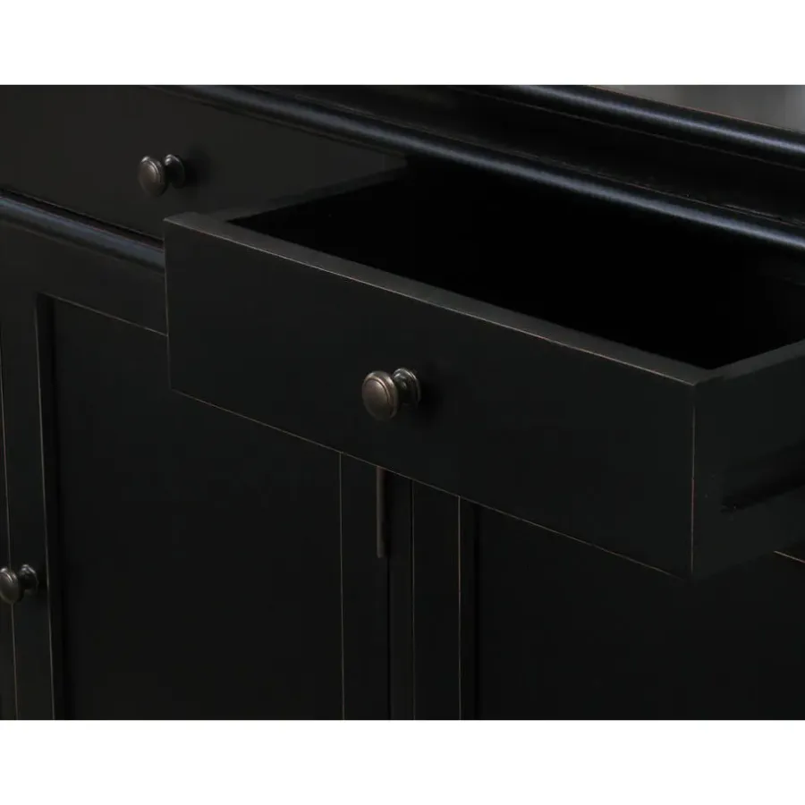 Dressoirs-Hioshop Dressoir Mozart zwart antiek sideboard