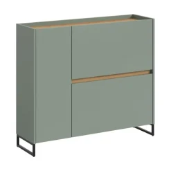 Merkloos Hioshop Drive schoenenkast 1 deur- 2 vouwdeuren salvie decor