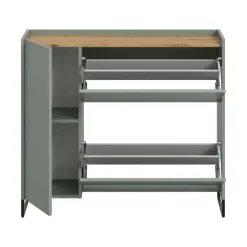 Merkloos Hioshop Drive schoenenkast 1 deur- 2 vouwdeuren salvie decor