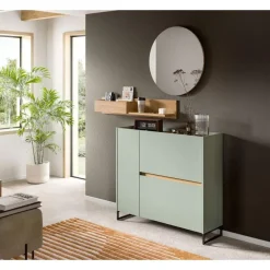 Merkloos Hioshop Drive schoenenkast 1 deur- 2 vouwdeuren salvie decor