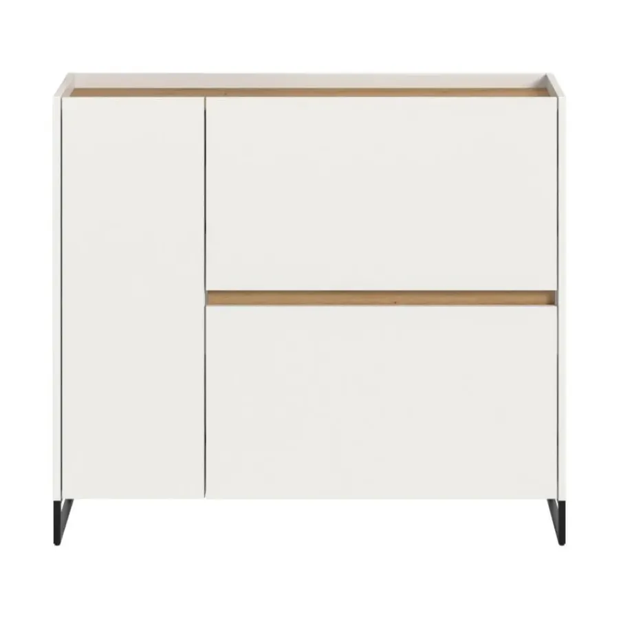 Merkloos Hioshop Drive schoenenkast 1 deur- 2 vouwdeuren wit