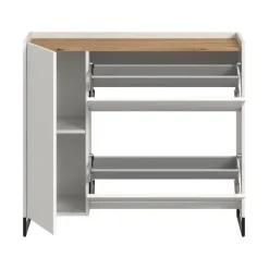 Merkloos Hioshop Drive schoenenkast 1 deur- 2 vouwdeuren wit