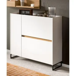 Merkloos Hioshop Drive schoenenkast 1 deur- 2 vouwdeuren wit