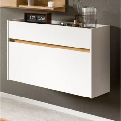 Schoenenkasten-Merkloos Hioshop Drive schoenenkast 1 vouwdeur- 1 lade wit