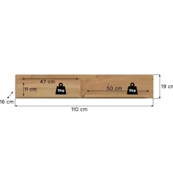 Merkloos Hioshop Drive wandkast wandplank 1 plank eiken decor