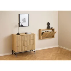 Hioshop Dylan schoenenkast 1 lade natuur