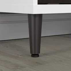 Wandkasten-Hioshop Evolution wandkast 3 deuren- 6 planken wit- zwart
