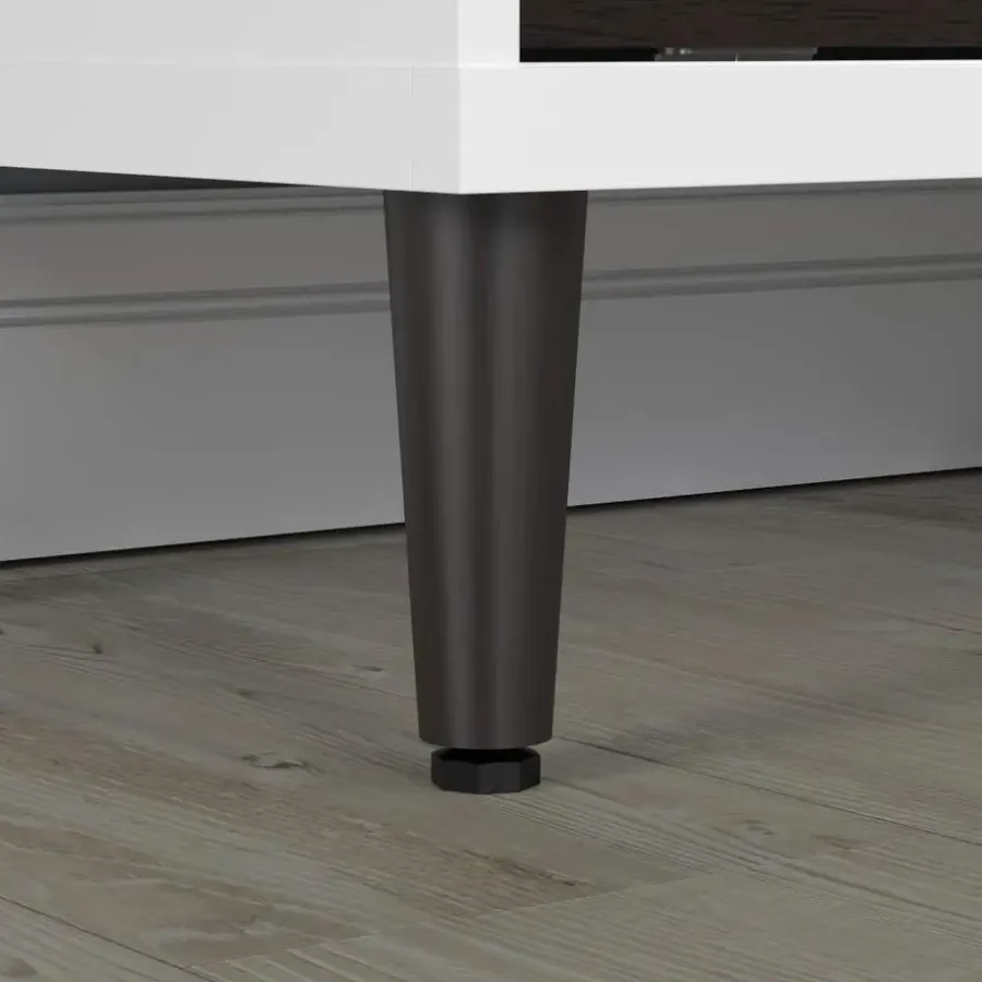 Wandkasten-Hioshop Evolution wandkast 3 deuren- 6 planken wit- zwart