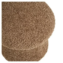 Poefen-Merkloos Hioshop Gida poef Ø45cm imitatiebont bruin