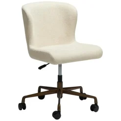 Bureaustoelen|Bureaustoelen-Merkloos Hioshop Glam Dan-Form kantoorstoel bouclé offwhite