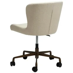 Bureaustoelen|Bureaustoelen-Merkloos Hioshop Glam Dan-Form kantoorstoel bouclé offwhite