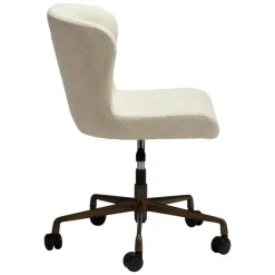 Bureaustoelen|Bureaustoelen-Merkloos Hioshop Glam Dan-Form kantoorstoel bouclé offwhite