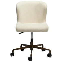 Bureaustoelen|Bureaustoelen-Merkloos Hioshop Glam Dan-Form kantoorstoel bouclé offwhite