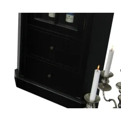 Buffetkasten-Hioshop Hoekvitrinekast hoekkast zwart antiek patine barok Mozart