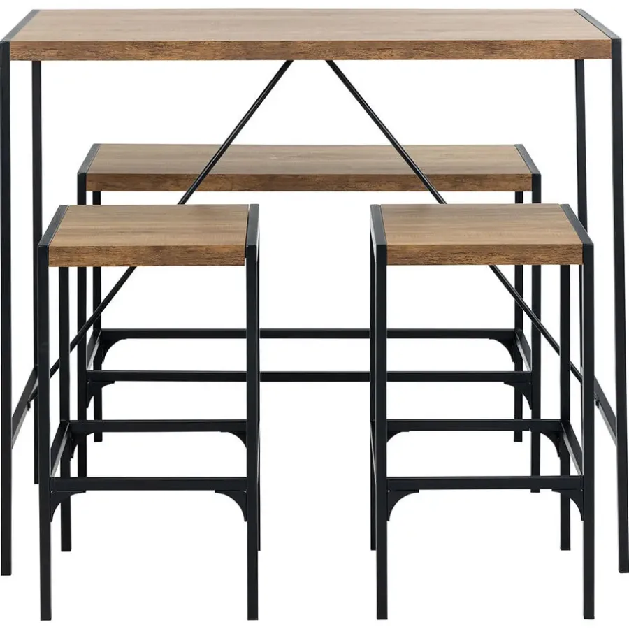 Bartafels-Hioshop Hugo bartafel set tafel- bank en 2 stoelen natuur