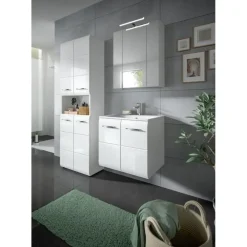 Merkloos Hioshop Ice badkamer I77 inclusief verlichting wit hoogglans- wit