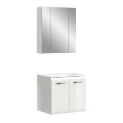 Badmeubelsets-Merkloos Hioshop Ice badkamer I63 wit hoogglans- wit