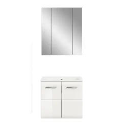 Badmeubelsets-Merkloos Hioshop Ice badkamer I63 wit hoogglans- wit