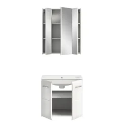 Badmeubelsets-Merkloos Hioshop Ice badkamer I63 wit hoogglans- wit