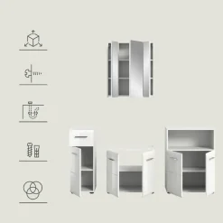 Merkloos Hioshop Ice badkamer I65 wit hoogglans- wit