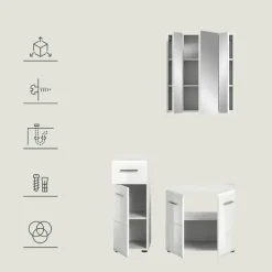 Merkloos Hioshop Ice badkamer I76 wit hoogglans- wit