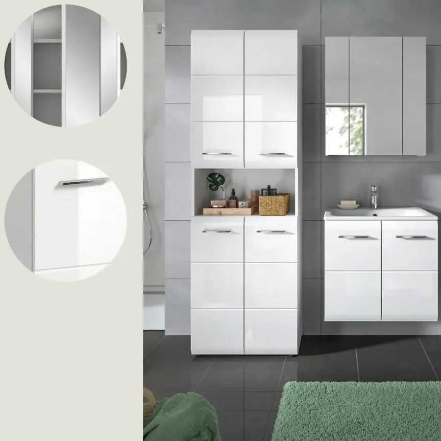 Merkloos Hioshop Ice badkamer I61 wit hoogglans- wit