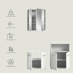 Merkloos Hioshop Ice badkamer I66 wit hoogglans- wit