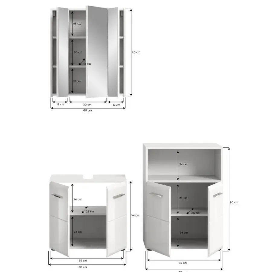 Merkloos Hioshop Ice badkamer I66 wit hoogglans- wit