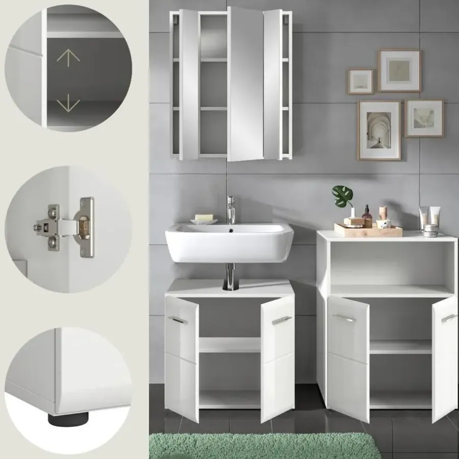Merkloos Hioshop Ice badkamer I66 wit hoogglans- wit