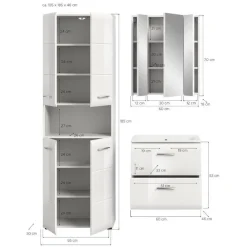 Merkloos Hioshop Ice badkamer I55 wit hoogglans- wit