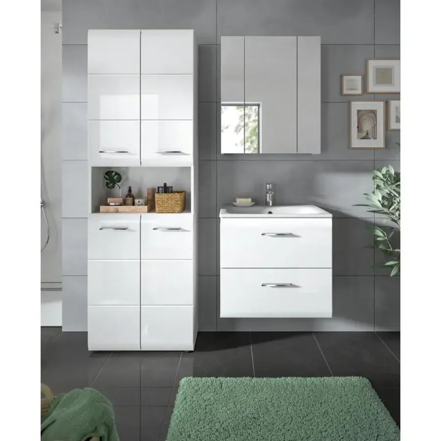 Merkloos Hioshop Ice badkamer I55 wit hoogglans- wit