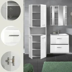 Merkloos Hioshop Ice badkamer I55 wit hoogglans- wit