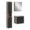 Badmeubelsets-Merkloos Hioshop Ice badkamer I5 zwart mat- eiken decor