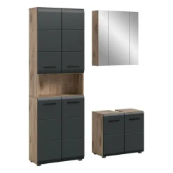 Merkloos Hioshop Ice badkamer I20 zwart mat- eiken decor