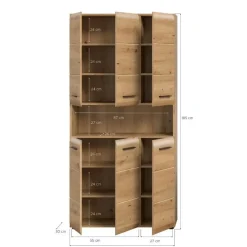 Merkloos Hioshop Ice badkamerkast 6 deuren- 1 plank eiken decor