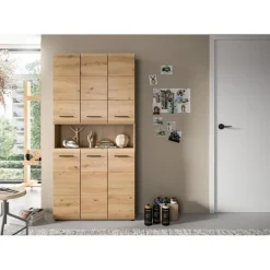 Merkloos Hioshop Ice badkamerkast 6 deuren- 1 plank eiken decor
