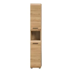 Hoge Kasten-Merkloos Hioshop Ice kolomkast 2 deuren- 1 plank eiken decor