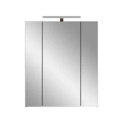 Merkloos Hioshop Ice spiegelkast inclusief verlichting 3 spiegeldeuren zwart mat- eiken
