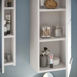 Spiegelkasten-Merkloos Hioshop Ice spiegelkast inclusief verlichting 3 spiegeldeuren wit hoogglans-