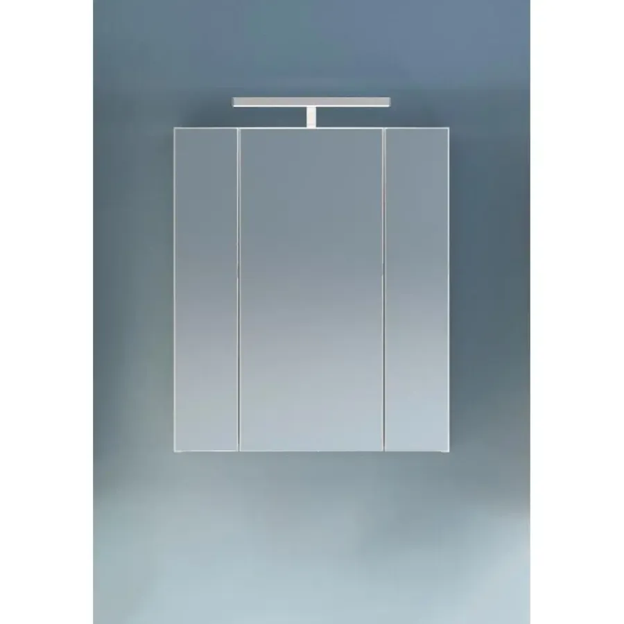 Spiegelkasten-Merkloos Hioshop Ice spiegelkast inclusief verlichting 3 spiegeldeuren wit hoogglans-