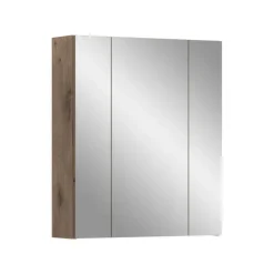 Spiegelkasten-Merkloos Hioshop Ice spiegelkast zwart mat- eiken decor
