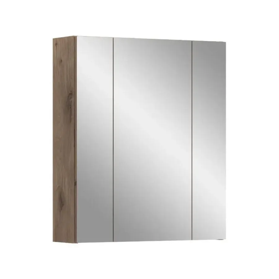Spiegelkasten-Merkloos Hioshop Ice spiegelkast zwart mat- eiken decor