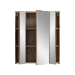 Spiegelkasten-Merkloos Hioshop Ice spiegelkast zwart mat- eiken decor