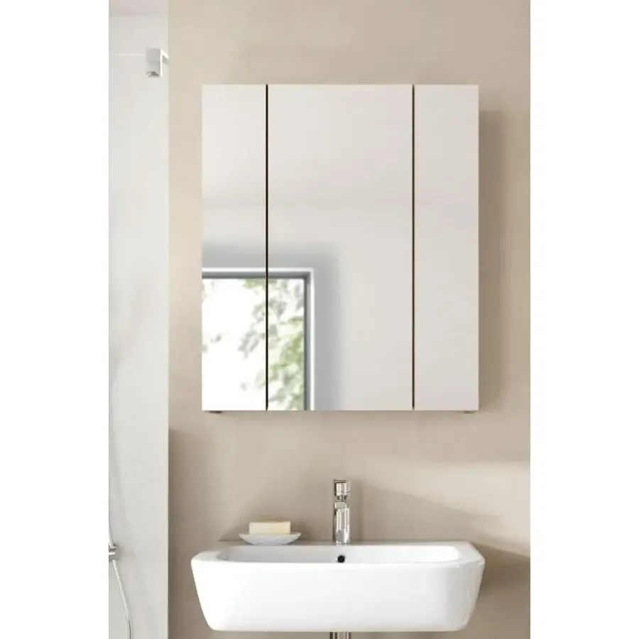 Spiegelkasten-Merkloos Hioshop Ice spiegelkast zwart mat- eiken decor