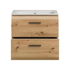 Merkloos Hioshop Ice wastafel inclusief was 2 lades eiken decor