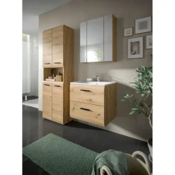 Merkloos Hioshop Ice wastafel inclusief was 2 lades eiken decor