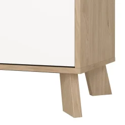 Hioshop Ikast vitrinekast 2 deuren- 3 planken eiken decor- wit