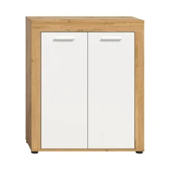 Hioshop Jam schoenenkast 2 deuren wit- eik decor