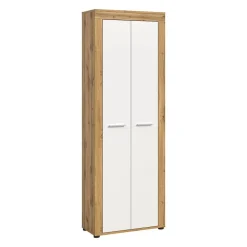 Hioshop Jam schoenenkast 2 deuren wit- eik decor